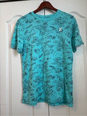 Hurley Teal Graphic Short Sleeve Tee